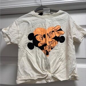 Zara Kids Cream and Orange Heart Graphic T-Shirt